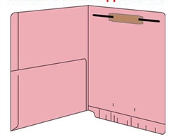 Pink 11 pt Reinforced 2-Ply End Tab Half Pocket Folders