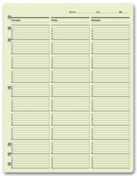 <!031>Timescan Appointment Sheets 1 Col /10 Min  Inter