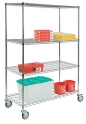 4-Shelf Wire Cart 54" Unit